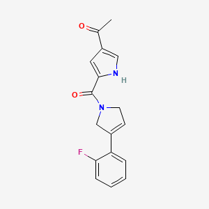 1-[5-[3-(2-fluorophenyl)-2,5-dihydropyrrole-1-carbonyl]-1H-pyrrol-3-yl]ethanone