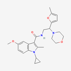 molecular formula C25H31N3O4 B7423987 1-cyclopropyl-5-methoxy-2-methyl-N-[2-(5-methylfuran-2-yl)-2-morpholin-4-ylethyl]indole-3-carboxamide 