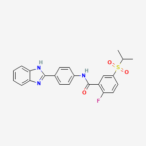 N-[4-(1H-benzimidazol-2-yl)phenyl]-2-fluoro-5-propan-2-ylsulfonylbenzamide