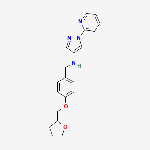 N-[[4-(oxolan-2-ylmethoxy)phenyl]methyl]-1-pyridin-2-ylpyrazol-4-amine