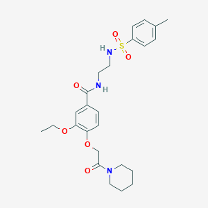 3-ethoxy-N-[2-[(4-methylphenyl)sulfonylamino]ethyl]-4-(2-oxo-2-piperidin-1-ylethoxy)benzamide