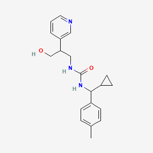 molecular formula C20H25N3O2 B7424084 1-[Cyclopropyl-(4-methylphenyl)methyl]-3-(3-hydroxy-2-pyridin-3-ylpropyl)urea 