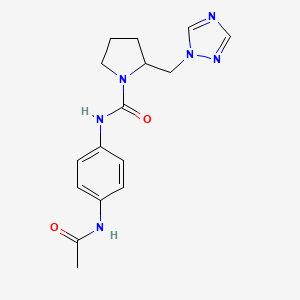 N-(4-acetamidophenyl)-2-(1,2,4-triazol-1-ylmethyl)pyrrolidine-1-carboxamide