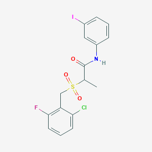 2-[(2-chloro-6-fluorophenyl)methylsulfonyl]-N-(3-iodophenyl)propanamide