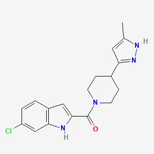 (6-chloro-1H-indol-2-yl)-[4-(5-methyl-1H-pyrazol-3-yl)piperidin-1-yl]methanone