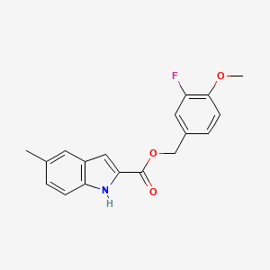 (3-fluoro-4-methoxyphenyl)methyl 5-methyl-1H-indole-2-carboxylate