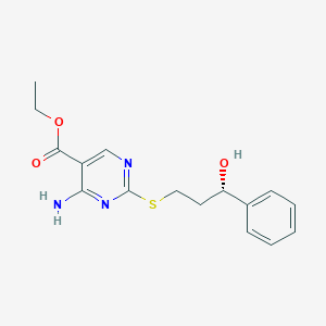 ethyl 4-amino-2-[(3S)-3-hydroxy-3-phenylpropyl]sulfanylpyrimidine-5-carboxylate