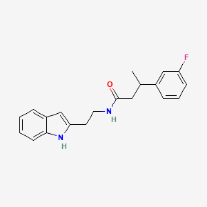 molecular formula C20H21FN2O B7424187 3-(3-fluorophenyl)-N-[2-(1H-indol-2-yl)ethyl]butanamide 