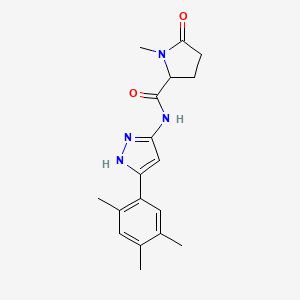 1-methyl-5-oxo-N-[5-(2,4,5-trimethylphenyl)-1H-pyrazol-3-yl]pyrrolidine-2-carboxamide