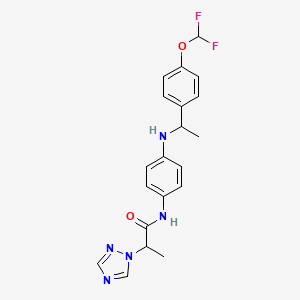 N-[4-[1-[4-(difluoromethoxy)phenyl]ethylamino]phenyl]-2-(1,2,4-triazol-1-yl)propanamide