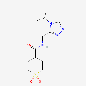 1,1-dioxo-N-[(4-propan-2-yl-1,2,4-triazol-3-yl)methyl]thiane-4-carboxamide