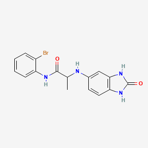 molecular formula C16H15BrN4O2 B7424227 N-(2-bromophenyl)-2-[(2-oxo-1,3-dihydrobenzimidazol-5-yl)amino]propanamide 