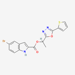 1-(5-thiophen-2-yl-1,3,4-oxadiazol-2-yl)ethyl 5-bromo-1H-indole-2-carboxylate