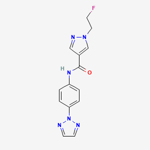 molecular formula C14H13FN6O B7424282 1-(2-fluoroethyl)-N-[4-(triazol-2-yl)phenyl]pyrazole-4-carboxamide 