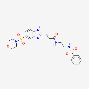 N-[2-(benzenesulfonamido)ethyl]-3-(1-methyl-5-morpholin-4-ylsulfonylbenzimidazol-2-yl)propanamide