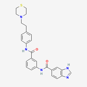 N-[3-[[4-(2-thiomorpholin-4-ylethyl)phenyl]carbamoyl]phenyl]-3H-benzimidazole-5-carboxamide