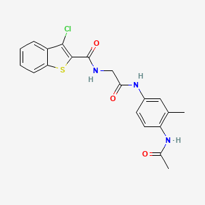 N-[2-(4-acetamido-3-methylanilino)-2-oxoethyl]-3-chloro-1-benzothiophene-2-carboxamide