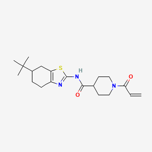 N-(6-tert-butyl-4,5,6,7-tetrahydro-1,3-benzothiazol-2-yl)-1-(prop-2-enoyl)piperidine-4-carboxamide