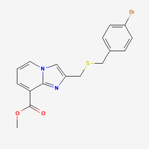 Methyl 2-[(4-bromophenyl)methylsulfanylmethyl]imidazo[1,2-a]pyridine-8-carboxylate