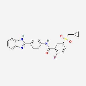 N-[4-(1H-benzimidazol-2-yl)phenyl]-5-(cyclopropylmethylsulfonyl)-2-fluorobenzamide