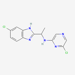 6-chloro-N-[1-(6-chloro-1H-benzimidazol-2-yl)ethyl]pyrazin-2-amine