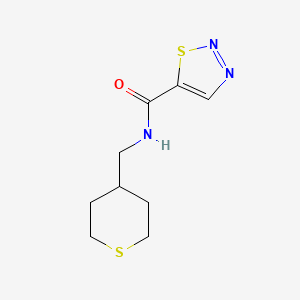 molecular formula C9H13N3OS2 B7424411 N-(thian-4-ylmethyl)thiadiazole-5-carboxamide 