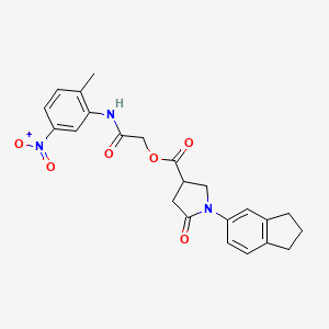 [2-(2-methyl-5-nitroanilino)-2-oxoethyl] 1-(2,3-dihydro-1H-inden-5-yl)-5-oxopyrrolidine-3-carboxylate