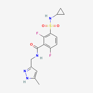 3-(cyclopropylsulfamoyl)-2,6-difluoro-N-[(5-methyl-1H-pyrazol-3-yl)methyl]benzamide