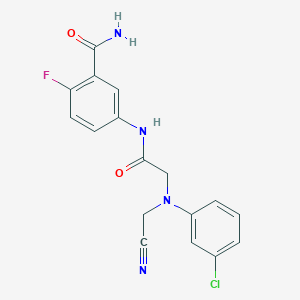 5-[[2-[3-chloro-N-(cyanomethyl)anilino]acetyl]amino]-2-fluorobenzamide