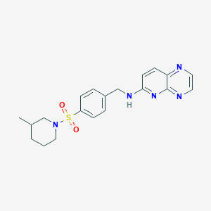 N-[[4-(3-methylpiperidin-1-yl)sulfonylphenyl]methyl]pyrido[2,3-b]pyrazin-6-amine