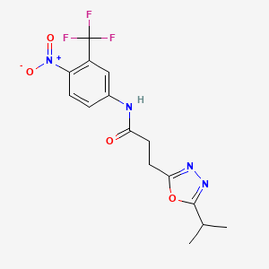 N-[4-nitro-3-(trifluoromethyl)phenyl]-3-(5-propan-2-yl-1,3,4-oxadiazol-2-yl)propanamide