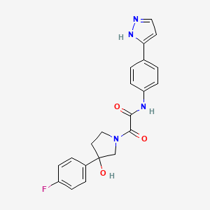 2-[3-(4-fluorophenyl)-3-hydroxypyrrolidin-1-yl]-2-oxo-N-[4-(1H-pyrazol-5-yl)phenyl]acetamide