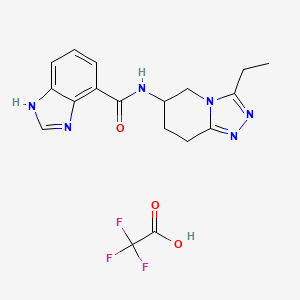 N-(3-ethyl-5,6,7,8-tetrahydro-[1,2,4]triazolo[4,3-a]pyridin-6-yl)-1H-benzimidazole-4-carboxamide;2,2,2-trifluoroacetic acid