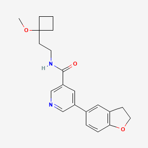 5-(2,3-dihydro-1-benzofuran-5-yl)-N-[2-(1-methoxycyclobutyl)ethyl]pyridine-3-carboxamide