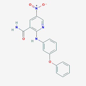 5-Nitro-2-(3-phenoxyanilino)pyridine-3-carboxamide