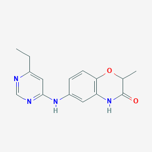 6-[(6-ethylpyrimidin-4-yl)amino]-2-methyl-4H-1,4-benzoxazin-3-one