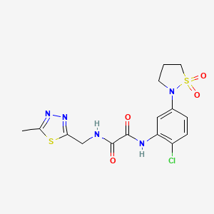 N'-[2-chloro-5-(1,1-dioxo-1,2-thiazolidin-2-yl)phenyl]-N-[(5-methyl-1,3,4-thiadiazol-2-yl)methyl]oxamide