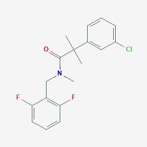 molecular formula C18H18ClF2NO B7424580 2-(3-chlorophenyl)-N-[(2,6-difluorophenyl)methyl]-N,2-dimethylpropanamide 