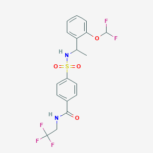 4-[1-[2-(difluoromethoxy)phenyl]ethylsulfamoyl]-N-(2,2,2-trifluoroethyl)benzamide