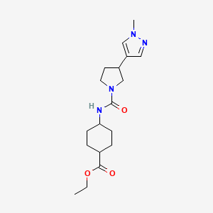 Ethyl 4-[[3-(1-methylpyrazol-4-yl)pyrrolidine-1-carbonyl]amino]cyclohexane-1-carboxylate