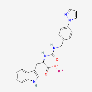 potassium;(2S)-3-(1H-indol-3-yl)-2-[(4-pyrazol-1-ylphenyl)methylcarbamoylamino]propanoate