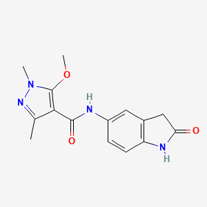 5-methoxy-1,3-dimethyl-N-(2-oxo-1,3-dihydroindol-5-yl)pyrazole-4-carboxamide