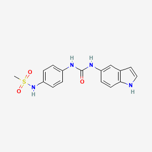 molecular formula C16H16N4O3S B7424648 1-(1H-indol-5-yl)-3-[4-(methanesulfonamido)phenyl]urea 