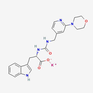 potassium;(2S)-3-(1H-indol-3-yl)-2-[(2-morpholin-4-ylpyridin-4-yl)methylcarbamoylamino]propanoate