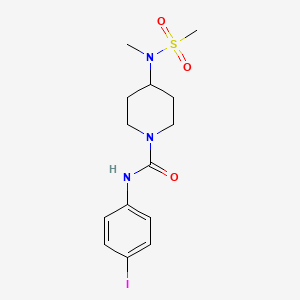 molecular formula C14H20IN3O3S B7424673 N-(4-iodophenyl)-4-[methyl(methylsulfonyl)amino]piperidine-1-carboxamide 