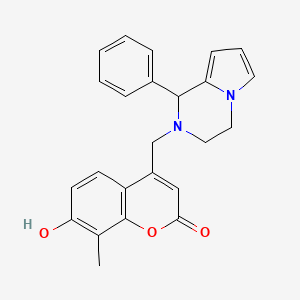 molecular formula C24H22N2O3 B7424678 7-hydroxy-8-methyl-4-[(1-phenyl-3,4-dihydro-1H-pyrrolo[1,2-a]pyrazin-2-yl)methyl]chromen-2-one 