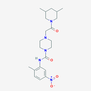 4-[2-(3,5-dimethylpiperidin-1-yl)-2-oxoethyl]-N-(2-methyl-5-nitrophenyl)piperazine-1-carboxamide