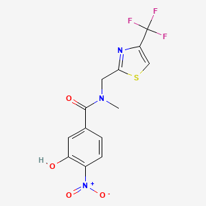 3-hydroxy-N-methyl-4-nitro-N-[[4-(trifluoromethyl)-1,3-thiazol-2-yl]methyl]benzamide