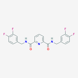 2-N,6-N-bis[(3,4-difluorophenyl)methyl]pyridine-2,6-dicarboxamide