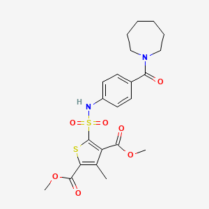 Dimethyl 5-[[4-(azepane-1-carbonyl)phenyl]sulfamoyl]-3-methylthiophene-2,4-dicarboxylate